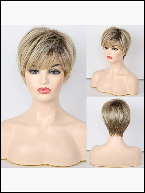 Short Pixie Cut Wig Capless Lightweight Heat Resistant Adjustable Fit